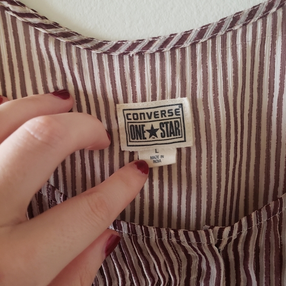 Converse One Star Striped Sheer Lightweight Top - Picture 5 of 5